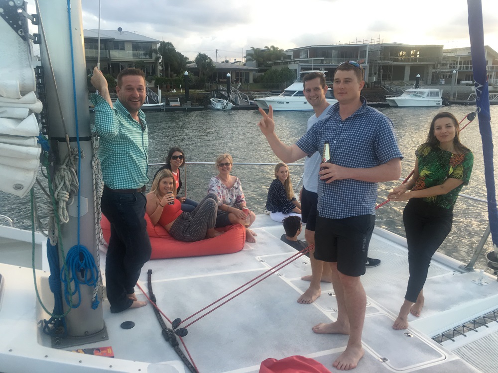 Asset Agents team on a boat