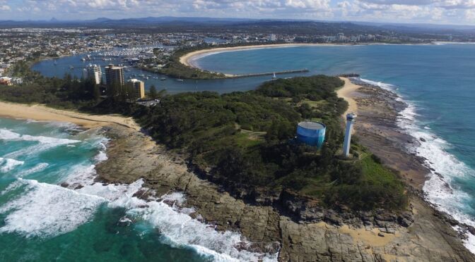 moving to the sunshine coast - drone shot of mooloolaba