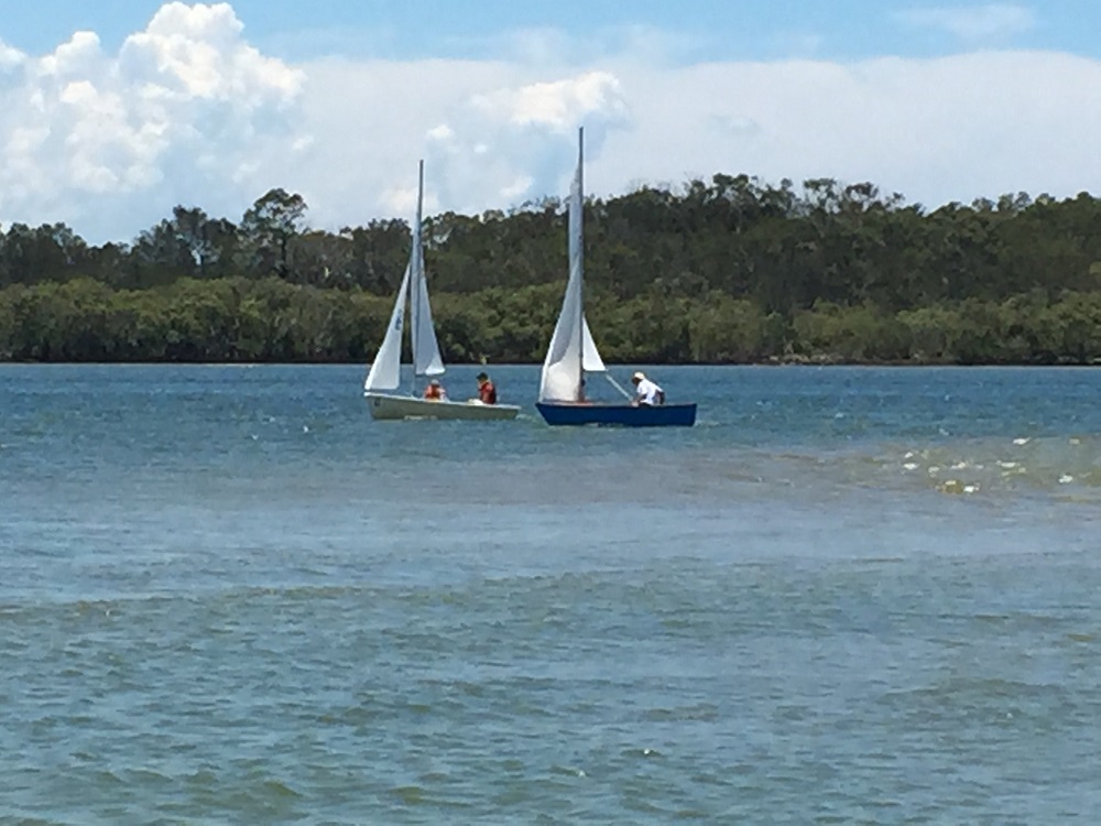 2 sail boats sailing Maroochy River