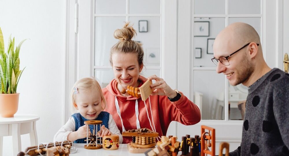 a family playing together